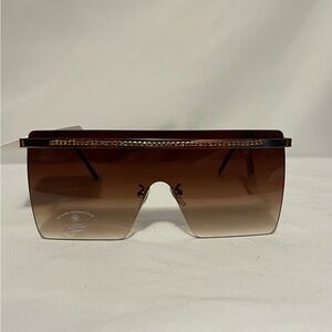 Aldo Eloriel Women’s Sunglasses Rimless Brown Gradient with Gold Detail - NWT